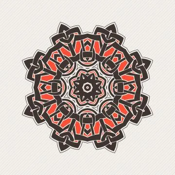 Vector mandala. Gothic lace tattoo. Celtic weave with sharp corners. Illustrazione stock