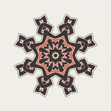 Vector mandala. Gothic lace tattoo. Celtic weave with sharp corners. Stock Illustration