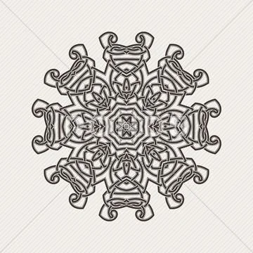 Vector mandala. Gothic lace tattoo. Celtic weave with sharp corners. Stock Illustration
