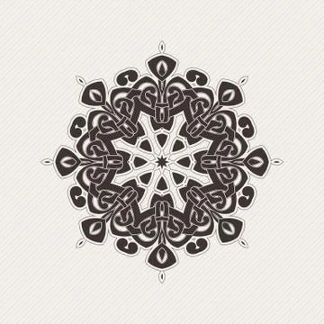 Vector mandala. Gothic lace tattoo. Celtic weave with sharp corners. Stock Illustration