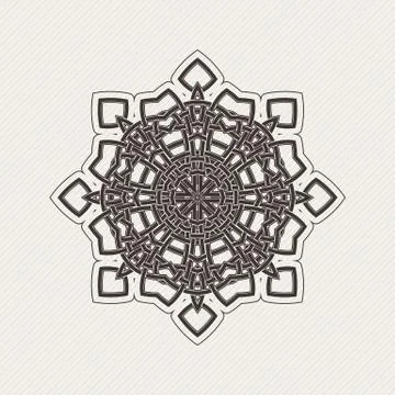 Vector mandala. Gothic lace tattoo. Celtic weave with sharp corners. Stock Illustration
