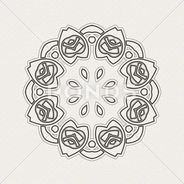 Vector mandala. Gothic lace tattoo. Celtic weave with sharp corners. Stock Illustration