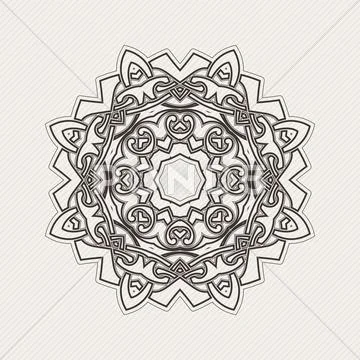Vector mandala. Gothic lace tattoo. Celtic weave with sharp corners. Stock Illustration