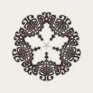 Vector mandala. Gothic lace tattoo. Celtic weave with sharp corners Stock Illustration