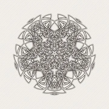 Vector mandala. Gothic lace tattoo. Celtic weave with sharp corners Stock Illustration