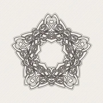 Vector mandala. Gothic lace tattoo. Celtic weave with sharp corners Illustrazione stock