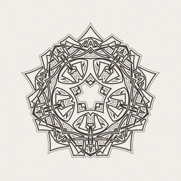 Vector mandala. Gothic lace tattoo. Celtic weave with sharp corners Illustrazione stock
