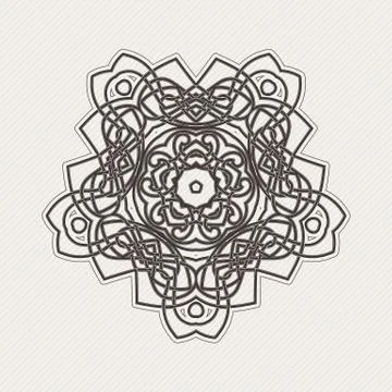 Vector mandala. Gothic lace tattoo. Celtic weave with sharp corners Illustrazione stock