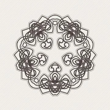 Vector mandala. Gothic lace tattoo. Celtic weave with sharp corners Stock Illustration