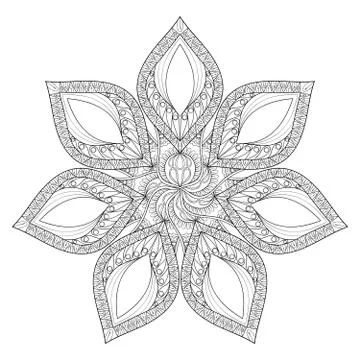 Vector Mandala. Hand drawn zentangle mandala illustration, Artis 스톡 일러스트