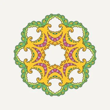 Vector mandala. Mehndi lace tattoo. Oriental weave with sharp corners Illustrazione stock
