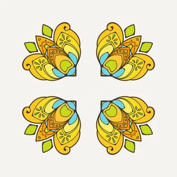 Vector mandala. Mehndi lace tattoo. Oriental weave with sharp corners Stockillustratie