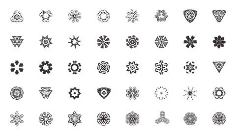 Vector Mandala patterns set. Round ornament pattern 스톡 일러스트