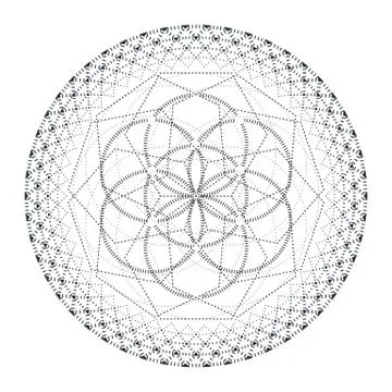 Vector mandala sacred geometry illustration. Stock Illustration