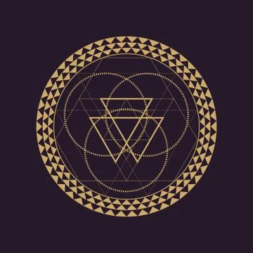 Vector mandala sacred geometry illustration. Stock Illustration