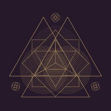 Vector mandala sacred geometry illustration. 스톡 일러스트