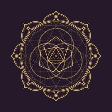 Vector mandala sacred geometry illustration. Stock Illustration