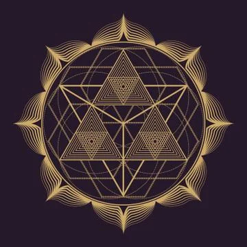 Vector mandala sacred geometry illustration. 스톡 일러스트