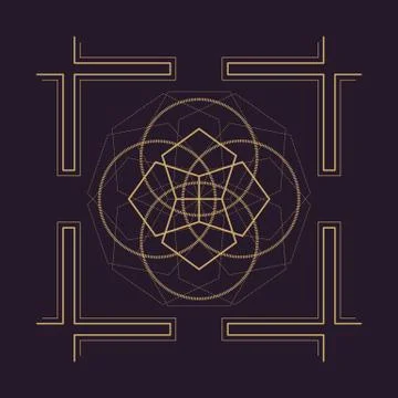 Vector mandala sacred geometry illustration. Illustrazione stock