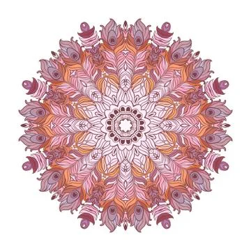Vector Mandala. Vintage decorative element. Illustrazione stock