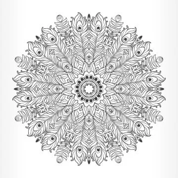 Vector Mandala. Vintage decorative element. Stock Illustration