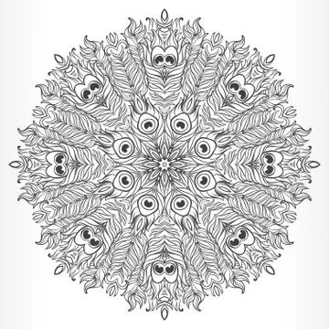 Vector Mandala. Vintage decorative element. Stock Illustration