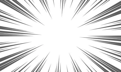 Vector manga speed line background, radial explosion anime frame, comic boo.. Illustrazione stock