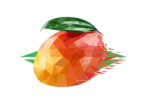 Vector mango in low poly style Illustrazione stock