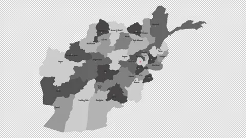 Vector map of Afghanistan with names of cities and with borders city Stock Footage 330712948
