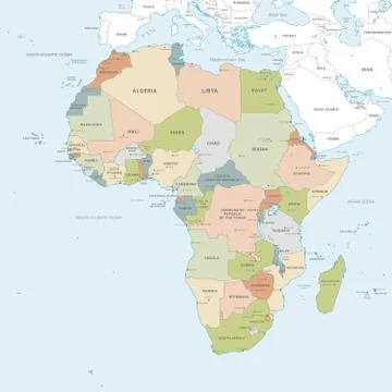 Vector map of Africa Continent Stock Illustration