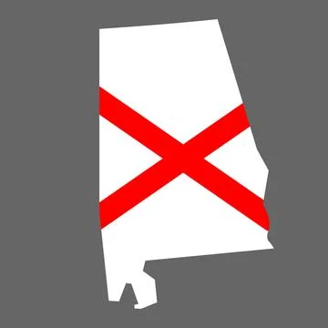 Vector map of Alabama. High detailed illustration. Country of the United Stat Stock Illustration