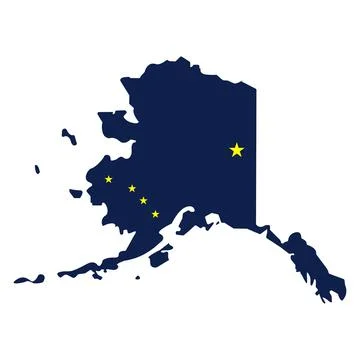 Vector map of Alaska. High detailed illustration. Country of the United State Stock Illustration
