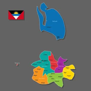 Vector map of Antigua and Barbuda Illustrazione stock