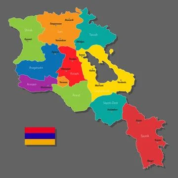 Vector map of Armenia Illustrazione stock