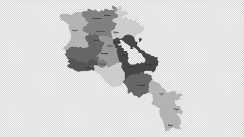 Vector map of Armenia with names of cities and with borders city Stock Footage 330267274