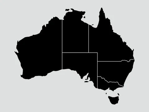 Vector Map of Australia with States and Territories Stock Illustration