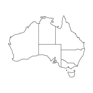 Vector Map of Australia with States Stock Illustration