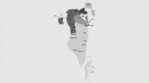 Vector map of Bahrain with names of cities and with borders city Video stock 331899363