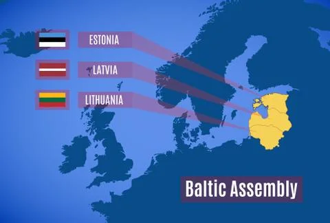 Vector map of the Baltic Assembly (BA) Stock Illustration