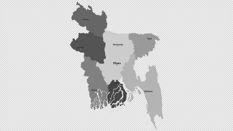 Vector map of Bangladesh with names of cities and with borders city Stock Footage 331518297