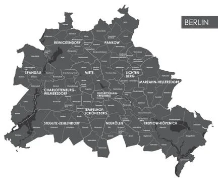 Vector map Berlin district Stock Illustration