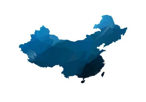 Vector Map - Blue Geometric Rumpled Triangular. Low poly map of Afghanistan.  Illustrazione stock