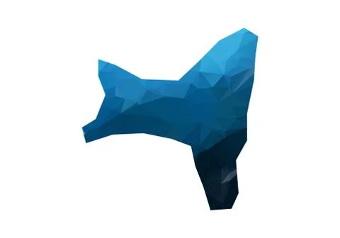 Vector Map - Blue Geometric Rumpled Triangular. Low poly map of Afghanistan.  Illustrazione stock