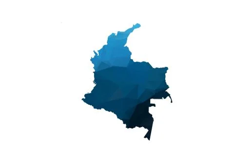 Vector Map - Blue Geometric Rumpled Triangular. Low poly map of Afghanistan.  Stock Illustration