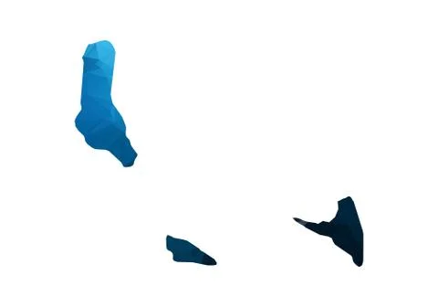 Vector Map - Blue Geometric Rumpled Triangular. Low poly map of Afghanistan.  Stock Illustration