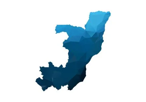 Vector Map - Blue Geometric Rumpled Triangular. Low poly map of Afghanistan.  Stock Illustration