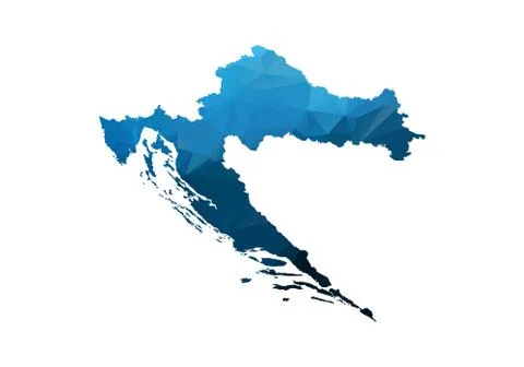 Vector Map - Blue Geometric Rumpled Triangular. Low poly map of Afghanistan.  Stock Illustration