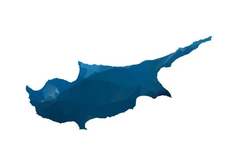 Vector Map - Blue Geometric Rumpled Triangular. Low poly map of Afghanistan.  Stock Illustration