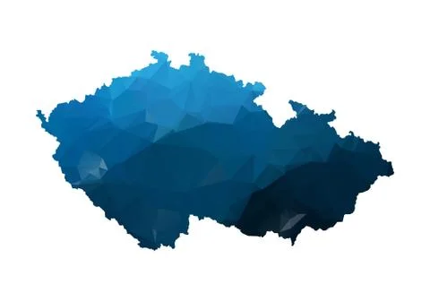 Vector Map - Blue Geometric Rumpled Triangular. Low poly map of Afghanistan.  Illustrazione stock