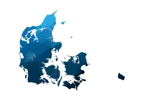 Vector Map - Blue Geometric Rumpled Triangular. Low poly map of Afghanistan.  Illustrazione stock